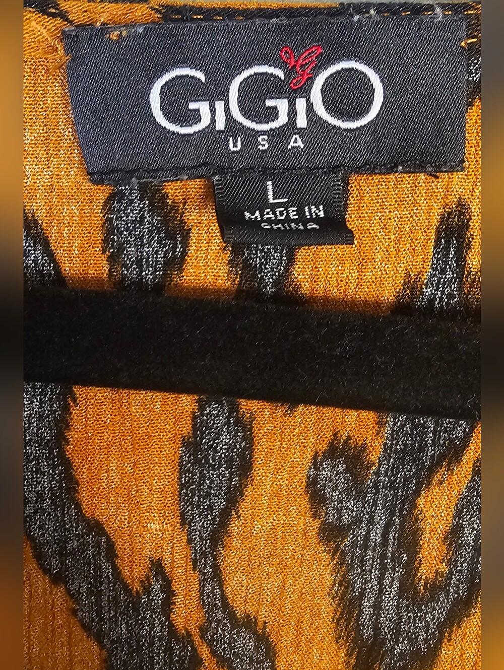 GiGiO USA Large Mustard Leopard Print Ruffle Mini Dress - Picture 2 of 7